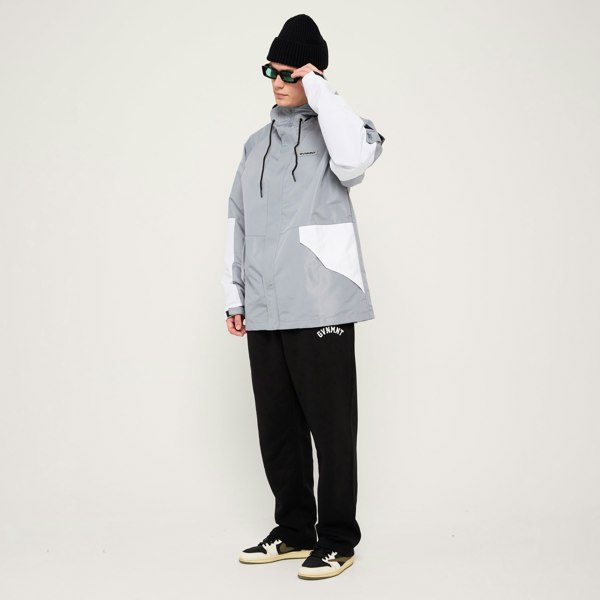 GVNMNT Clothing Co Frontline Hooded jacket - Grey / White