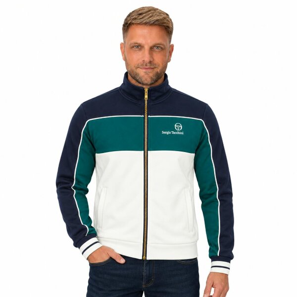 Sergio Tacchini Spiga Track Top Jacket Maritime Blue/Deep Teal/Gardenia