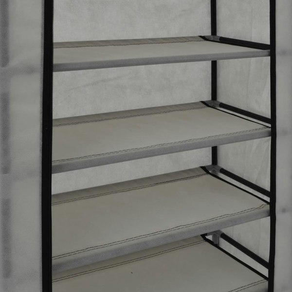 Berkfield Shoe Cabinet with Cover Grey 58x28x106 cm Fabric
