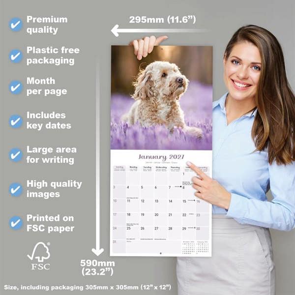 Puppies Calendar 2027, Wall Calendars, Month To View, Dogs, Gift