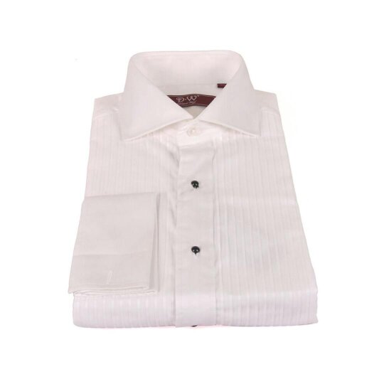 David WeJ Classic Collar Double Cuff Dress Shirt - White