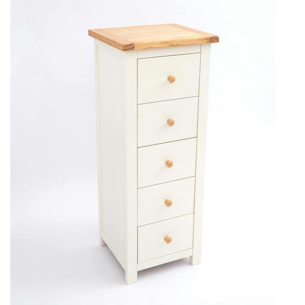 Cabinet Bits Maggiori 5 Drawer Narrow Chest of Drawers Wood Knob