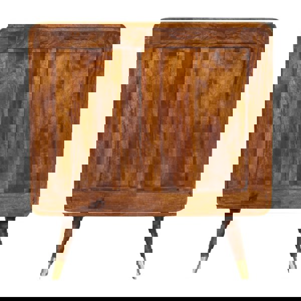 Artisan Furniture Solid Wood Avora Brass Embossed 2 Door Chestnut Cabinet