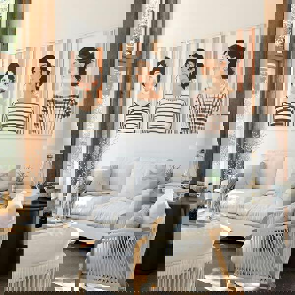 Framed Pictures For The Living Room | Set of 3 Boho Women Wall art Prints