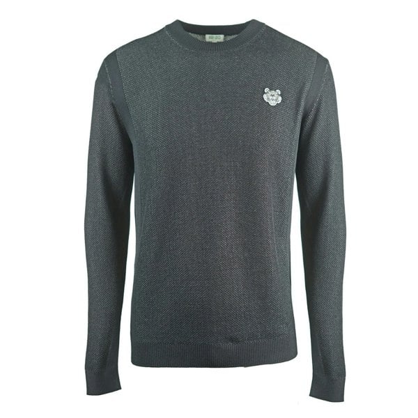 Kenzo Textiled Design Plain Black Jumper