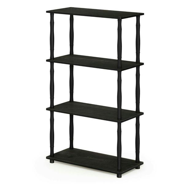 WALPLUS Versatile Turn-N-Tube 4-Tier Multipurpose Shelf Display Rack with Classic Tubes, Espresso/Black, /BK for Entryway - SKU 18034EX