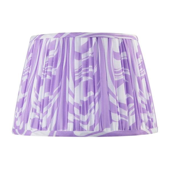 Modern Lilac Pleated Cotton Fabric Lamp Shade with Wavy Lines Design Image 3