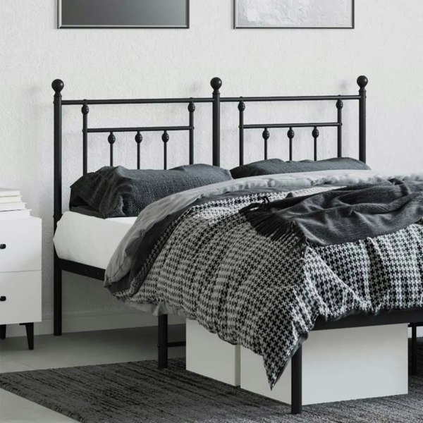 Berkfield Metal Headboard Black 150 cm