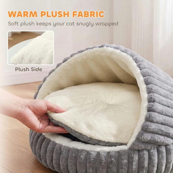 Cat Bed for Indoor Kittens, Cat Cave House with Non-Slip Bottom and Washable Cushion