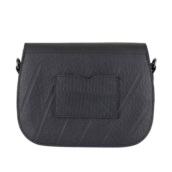 Becca Classic Black Vegan Saddle Bag by Paguro Upcycle