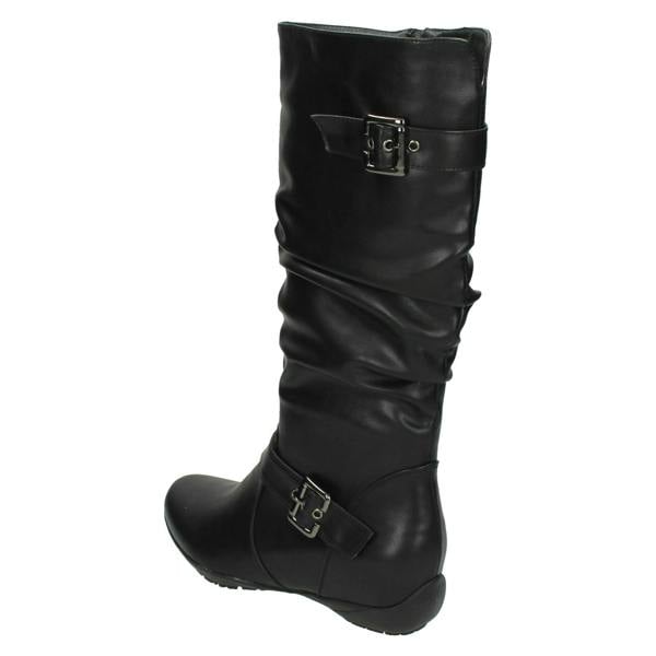 Down to Earth Ladies Down To Earth Flat High Leg Rouched Boots