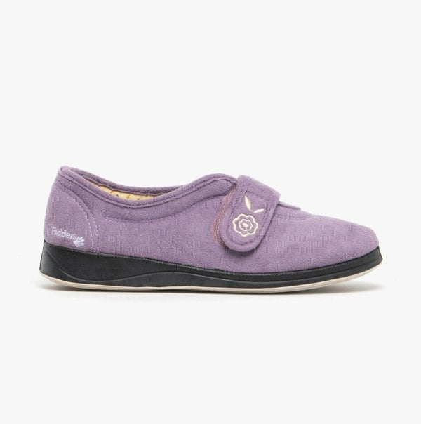 Padders CAMILLA Womens (EE Fit) Touch Fasten Slippers Lavender