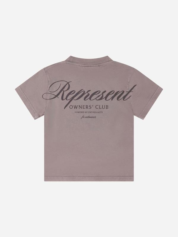 REPRESENT Kids Mini Owners Club Script T-Shirt in Brown