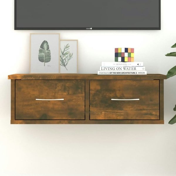Berkfield Wall Cabinet Smoked Oak 60x26x18.5 cm Engineered Wood