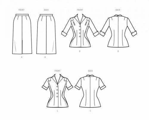 Simplicity Sewing Pattern 9675, Skirts, Jackets, Suits, Vintage Style for Women, H5 (6-8-10-12-14) - Intermediate
