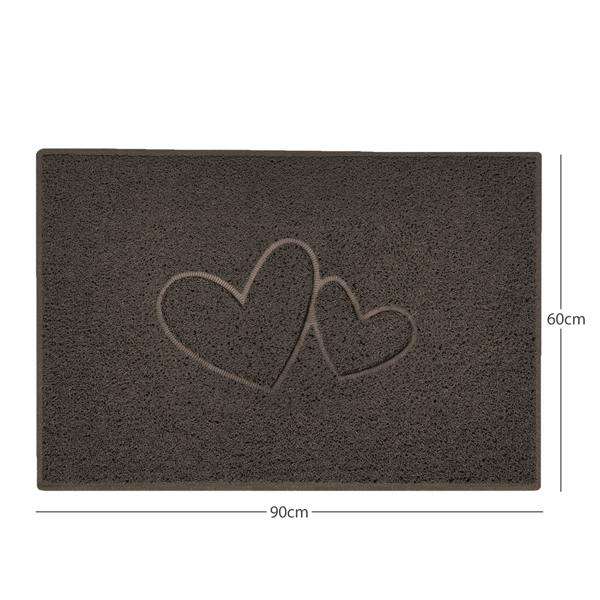 Nicoman "Double Heart" Embossed Loofah Textured Spaghetti Doormat