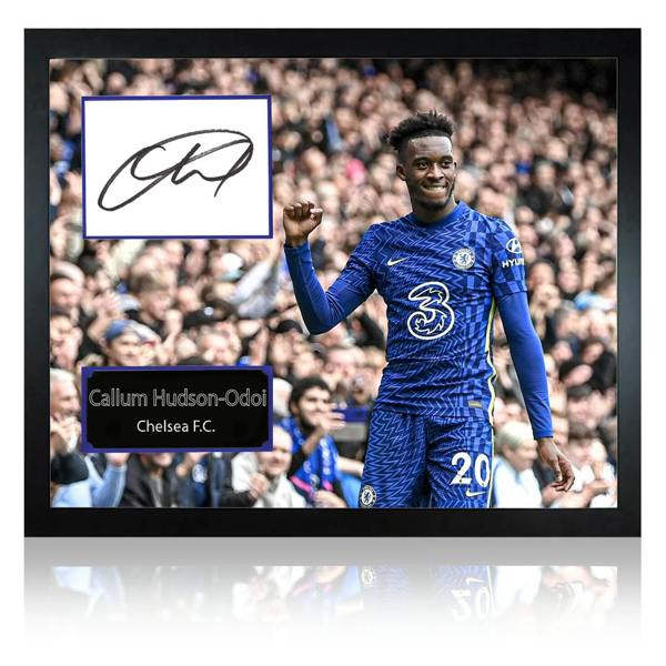 Callum Hudson-Odoi Signed Chelsea Cut Deluxe Mount Frame