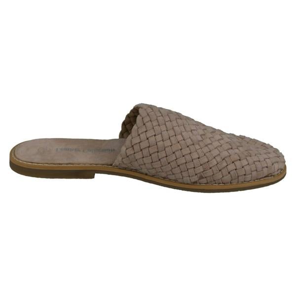 Leather Collection Ladies Leather Collection Weave Vamp Mules