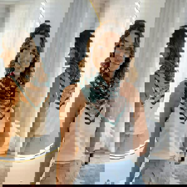 Anyyou Fashion Premium Satin Square Scarf – Green 646 Silk-Feel Neckwrap for Women