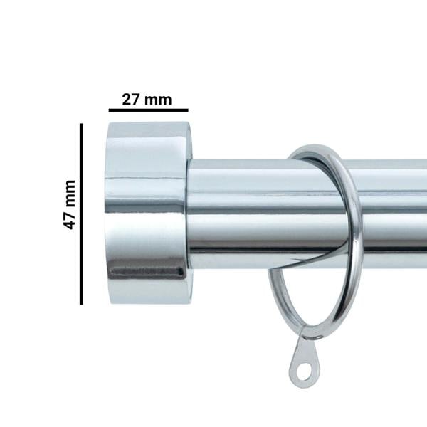 A.Unique Home Stud End Extendable Curtain Pole (25/28mm) (Nickel,70cm - 120cm)