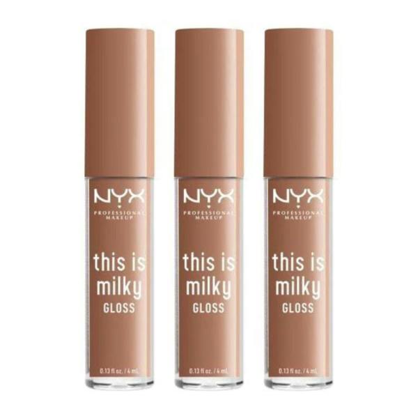 NYX Cosmetics 3 x NYX This Is Milky Lip Gloss 4ml - Cookies and Milk