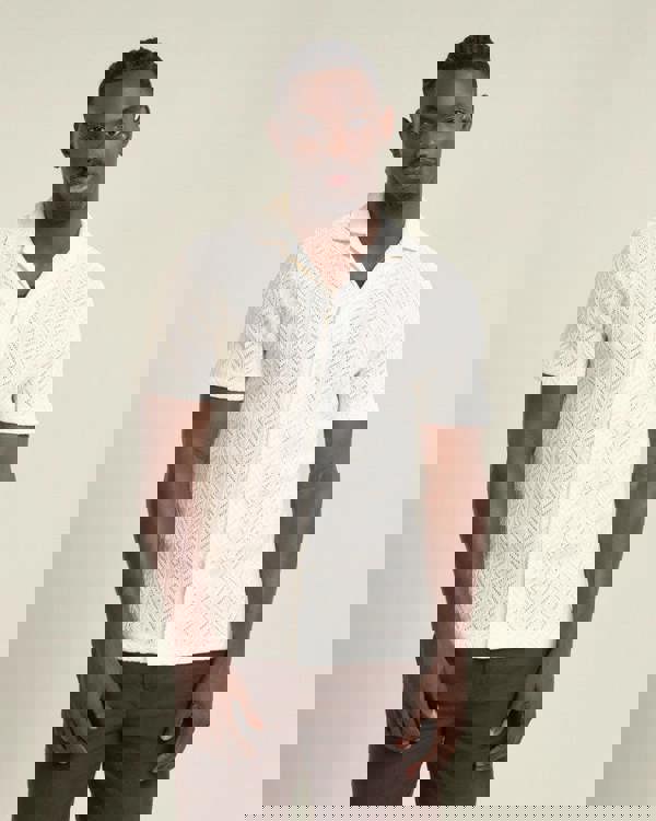 Larsson & Co Tait - Diamond Crochet Short Sleeve Shirt