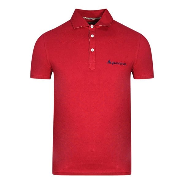 Aquascutum Signature Logo Polo Shirt - Red