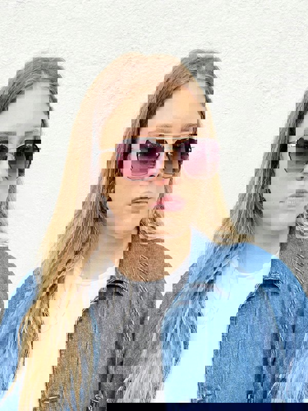 SVNX Silver Aviator Sunglasses with Metal Frames