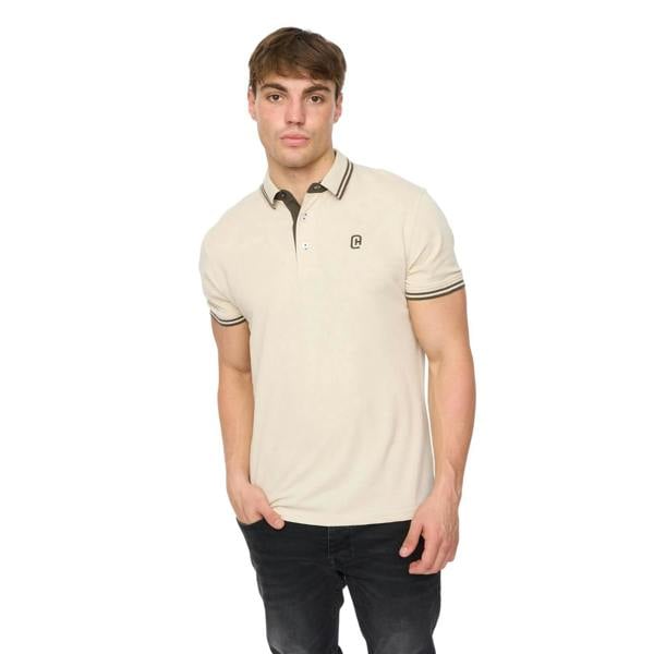 Crosshatch Mens Mackerby Polo Shirt - Off White - 