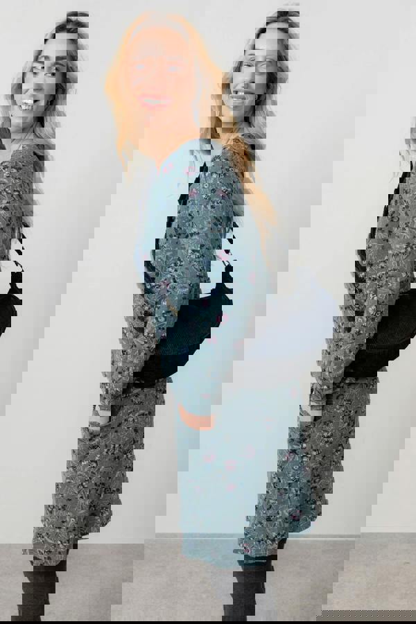 Lily & Me Helen Floral Shift Dress Sea Mist