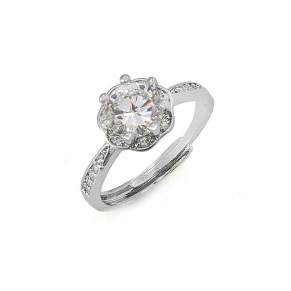 Say It With Adjustable Flower Style Ring - Silver