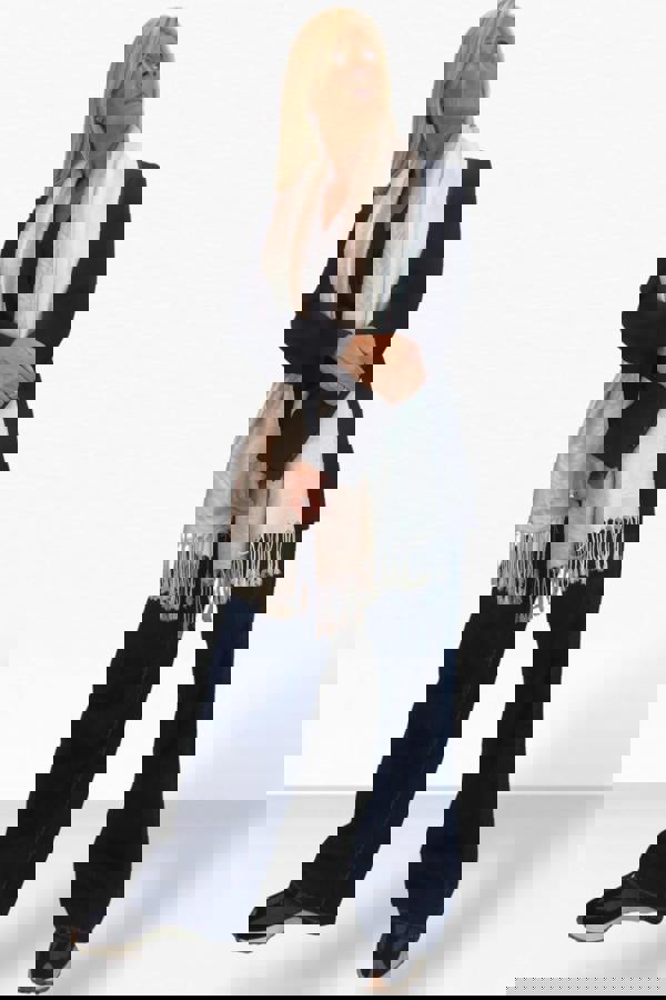 Paulo Due Block Stripe Animal Print Scarf