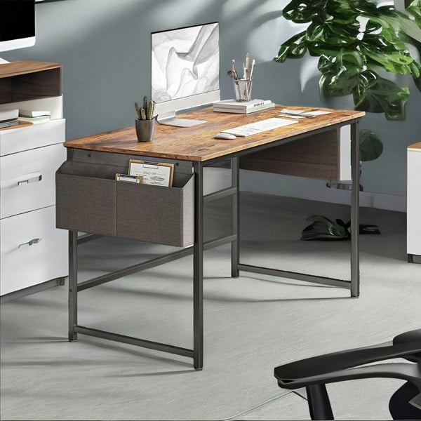 Rafaelo Mobilia Industrial Computer Desk With Storage Bag