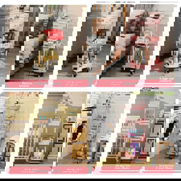 Levede 3 Tier Storage Trolley Cart on Wheels Kitchen Utility Rolling Rack Shelf