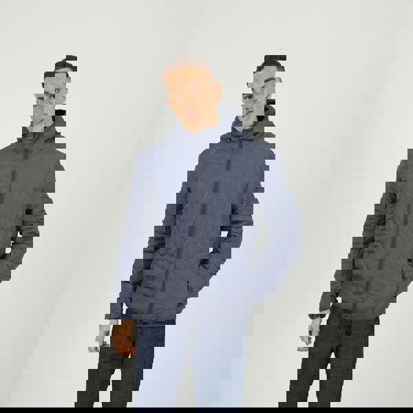 Brave Soul Blue Short Length Hooded Padded Jacket - Blue Image 1