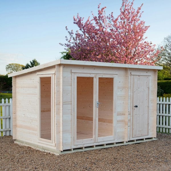 Shire Walsoken 8x12 Log Cabin 19mm interlock  Cladding - Best Shed