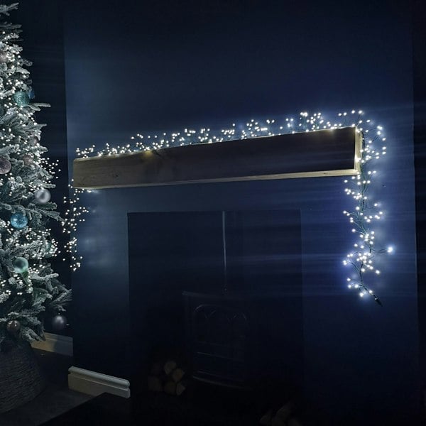 Samuel Alexander 5.4m White LEDs Green Garland Wire Light Christmas Decoration with Timer