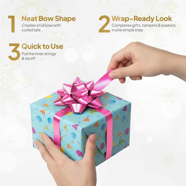 50mm Hot Pink Pull Bows, Pack Sizes 10 to 60, for Gift Wrap, Hampers and Displays image 6