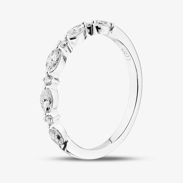 T. H. Baker 9ct White Gold 0.33ct Mixed Cut Lab Grown Diamond Half Eternity Ring LGR43796-33
