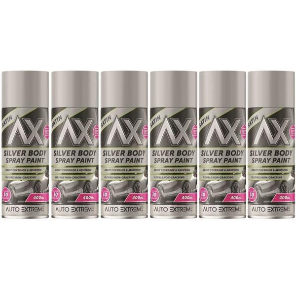 Auto Extreme 6X Auto Extreme Silver Spray Paint 400ml
