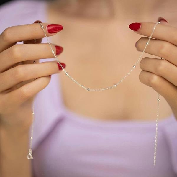 Spero London Twisted and Beaded Chains Sterling Silver Layering Necklace Set