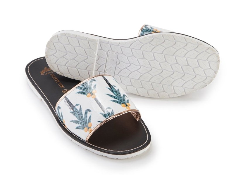 Coconut Printed Slide & Clutch Set - Sandals