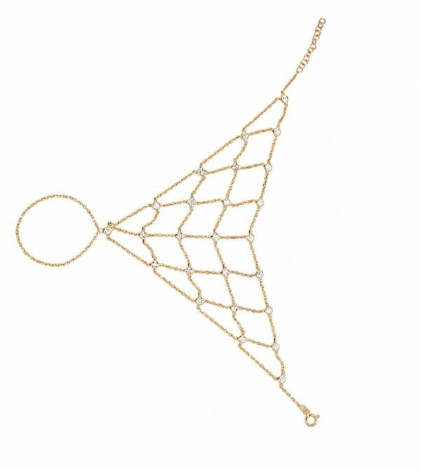 Spero London Sterling Silver Mesh Hand Harness Bracelet