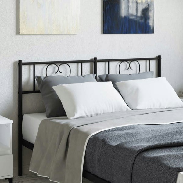 Berkfield Metal Headboard Black 150 cm