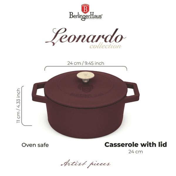 Berlinger Haus Casserole, 24 cm, cast iron Berlinger Haus BH6542 Leonardo