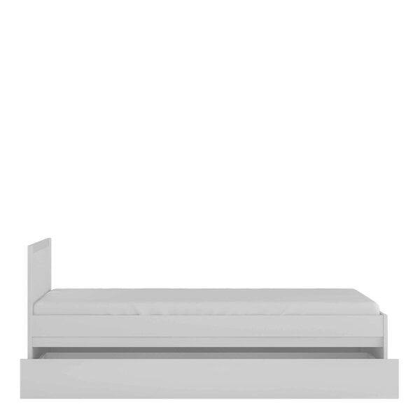 Wyld Haus Vienna 2ft 11 Single White Wood Bed Frame Sliding Drawer