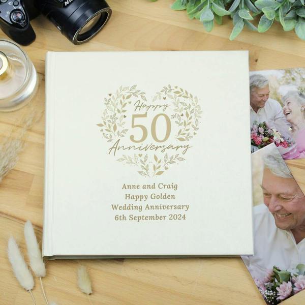 Personalised 50th Golden Wedding Anniversary Album - close-up detail