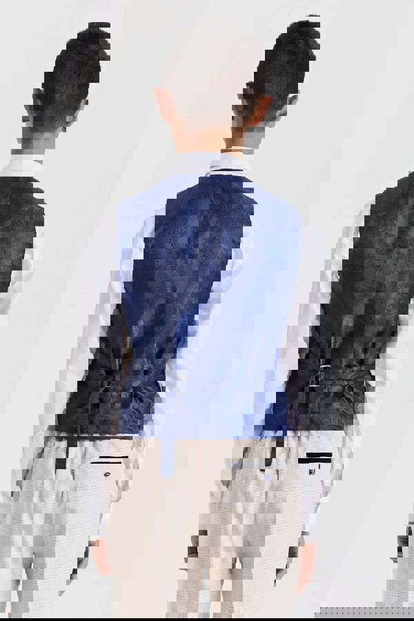 Paul Andrew Regent - Boys Cream 3 Piece Prince Of Wales Checked Suit