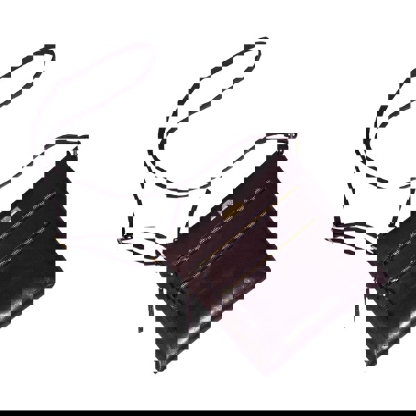 Assots London 'CORI' Plum Waxy VT Vintage Real Leather Crossbody Bag