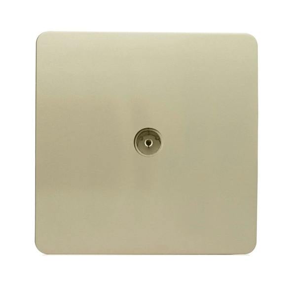 Trendi Switch 1 Gang Female Co-Axial Television Socket in Champagne Gold
